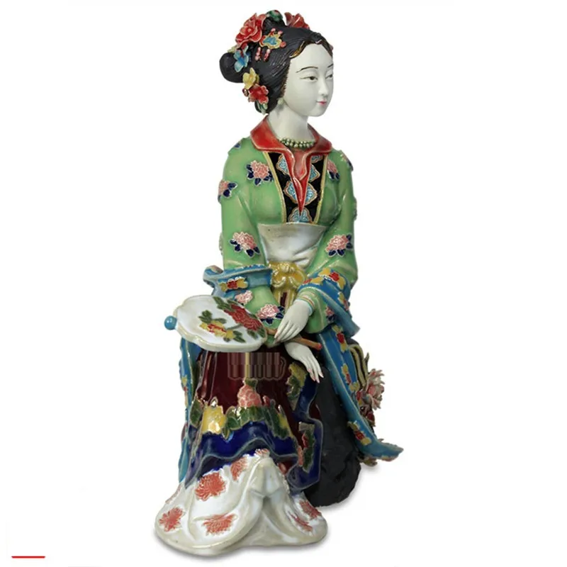 Китайские антикварные Jinling Twelve красивые женские статуэтки старинный фарфор кукла женщина скульптуры домашний декор Коллекционная R2399