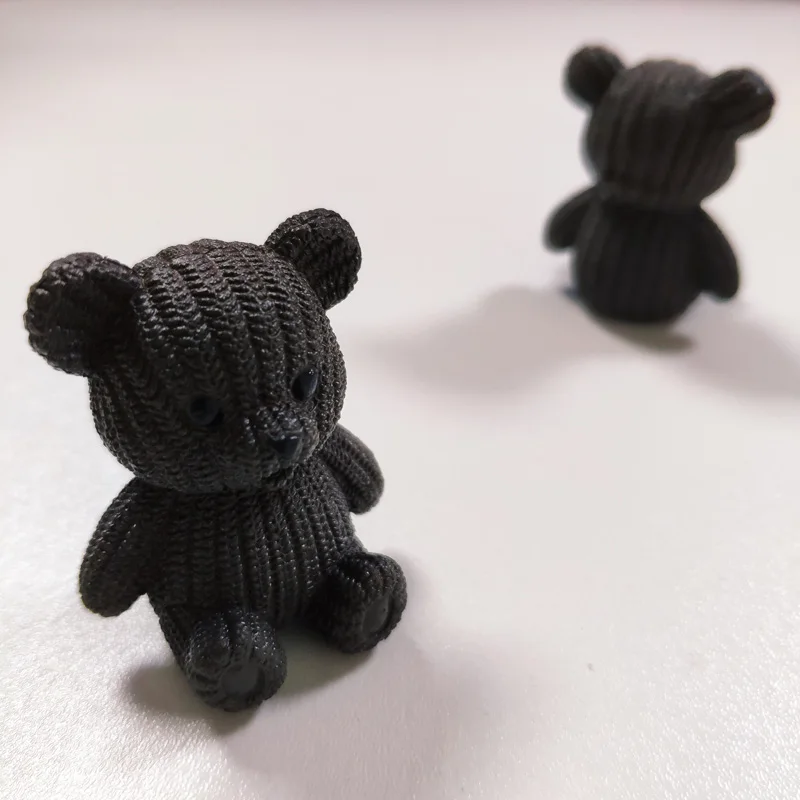 Мини милый медвежонок из смолы, фигурка из мультфильма, животное, медведь, модель, фигурка, коллекция игрушек, кукла, игрушка, подарок для fguurines, домашний декор - Цвет: Black