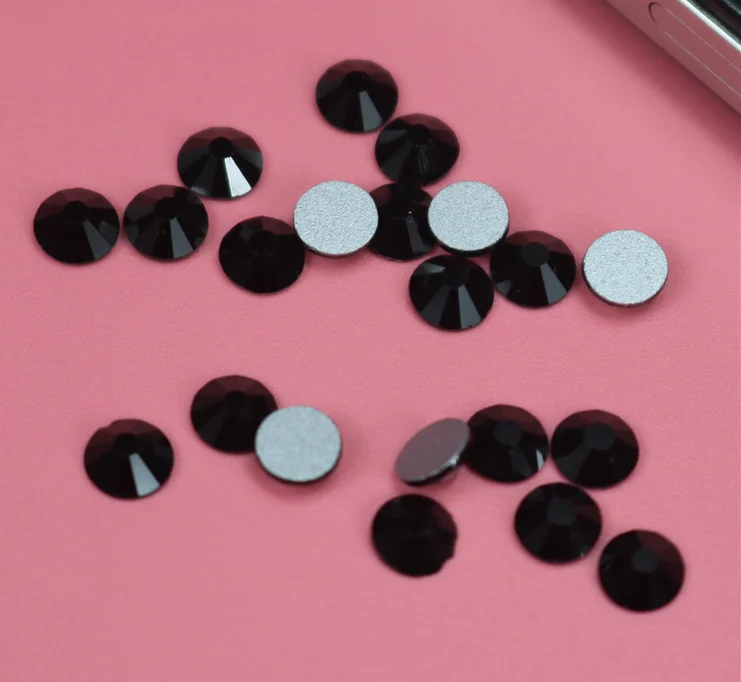 

size s5 Black Jet Glitter Rhinestones Non Hot Fix FlatBack Strass Sewing & Fabric Garment Rhinestone Nail Art Stone