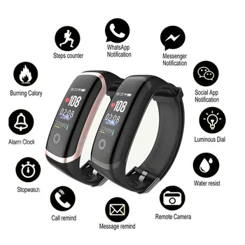 

M4 Ladies Watch IP67 Waterproof Blood Pressure Smart Bracelet Bluetooth Call Reminder Sport Smart Wristwatch for Men Women Kids