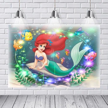 

Background Photography Sparkle Spots Ariel Princess Little Mermaid Rocks Chair Custom Photo Studio Backdrop Background Vinyl