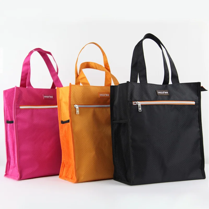 

Korean-style File Holder Zipper Men And Women Students Canvas Waterproof Thick Handbag Paper Bag Lunch Box Bag Carry Bag