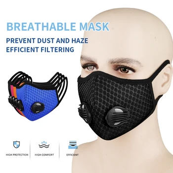 

2PCS Cycling Masks Outdoor Sporting Riding Activated Carbon Mask Reusable Dustproof Half Face Masks Breathable Anti Haze Masks