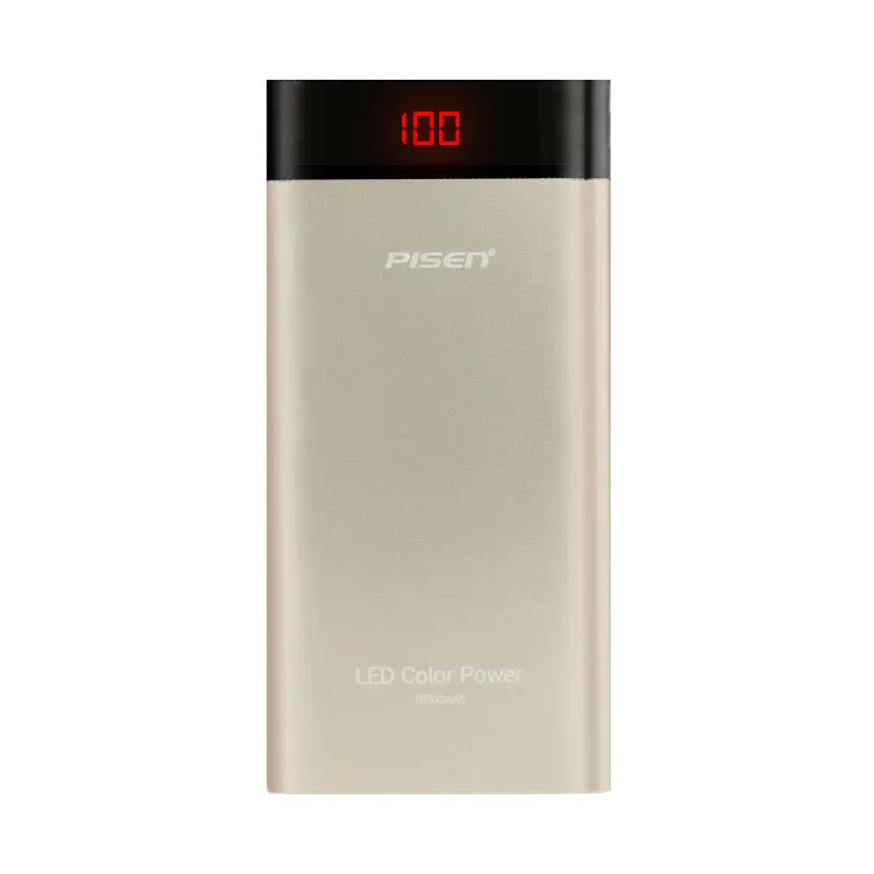 

PISEN Polymer Charger LED Thin Color 10000mAh Thin Portable Cellphone Charging Battery Universal