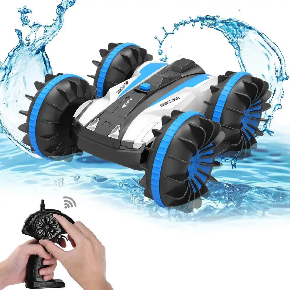 

Four-Wheel Drive Remote Control Amphibious Stunt Car 2.4g Waterproof Double-sided Driving Tank Car Toy