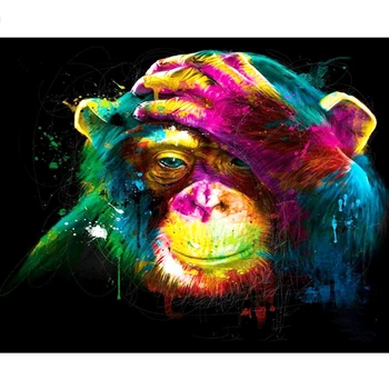 

Painting By Numbers 40x50 50x65cm Painted monkey Animal Canvas Wedding Decoration Art picture Gift