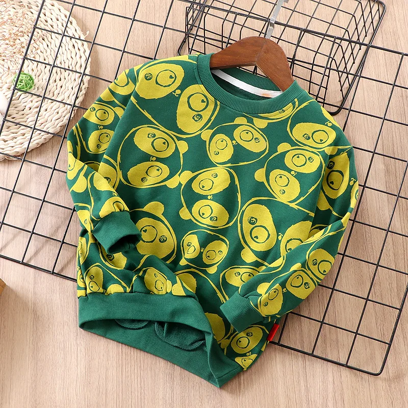 

1-15 Years Teenagers T-shirts Boy Clothes Children 's Long-sleeved Print Loose Cotton Tops Kids Spring Autumn Sweatshirts