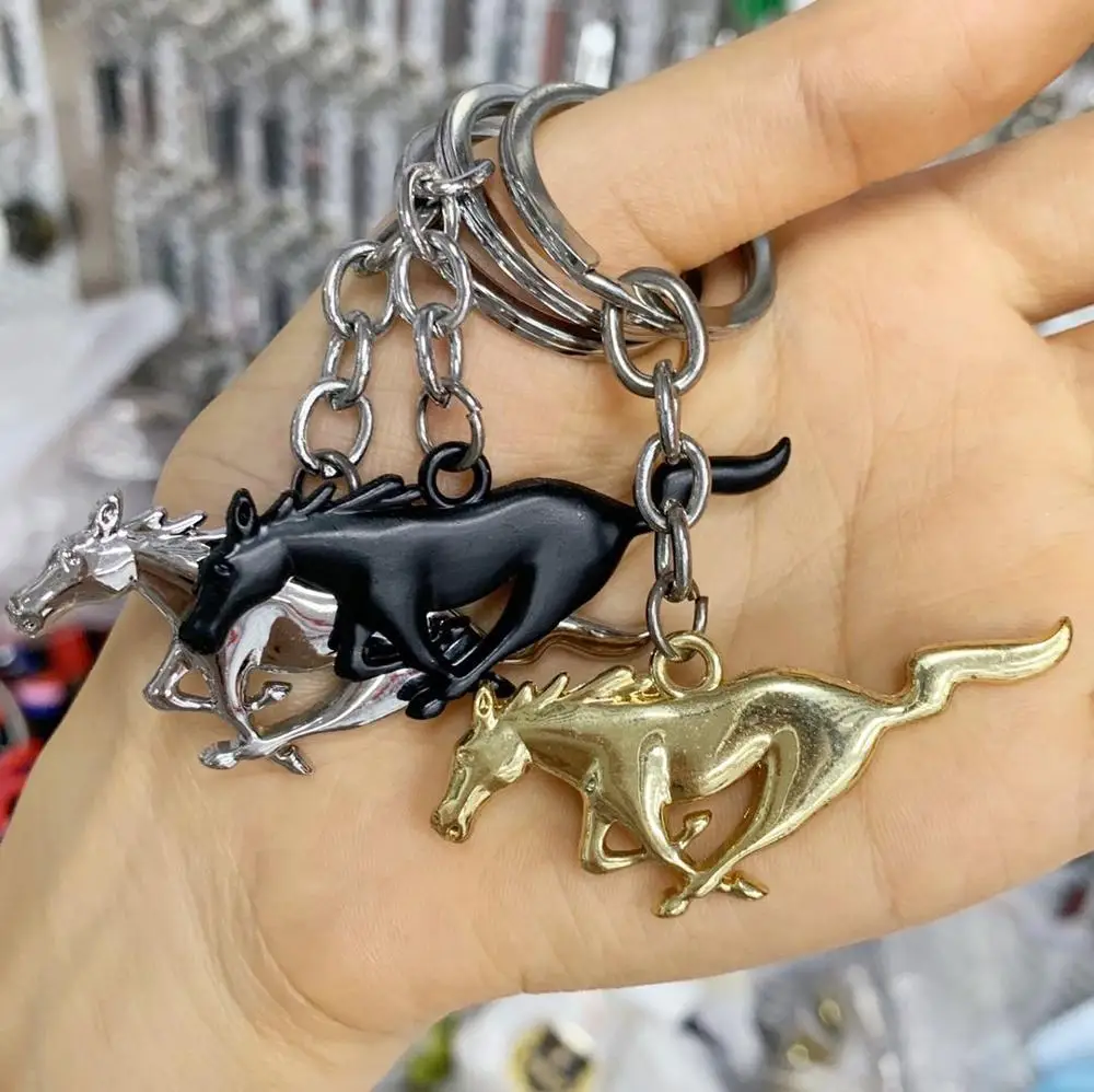 3D Metal Car Keychain Running Horse Emblem Badge KeyChain keyring Key Chain for Ford Mustang Shelby GT 350 500 Cobra Styling | Автомобили