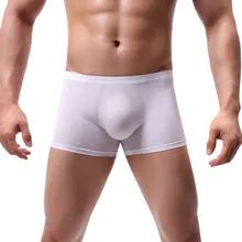 Мужское сексуальное нижнее белье, боксеры, бесшовные трусы, чистый шелк, нижнее белье, боксеры, дышащие трусы, мужское нижнее белье, боксеры Homme