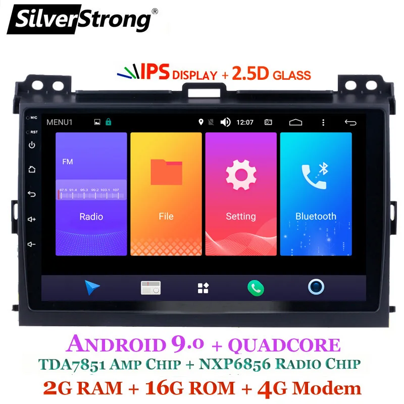 Sale SilverStrong IPS 2.5D 9inch Android9.0 4G SIM Modem Car DVD for Toyota Prado 120 LandCruiser GPS Radio Master DSP optional 5