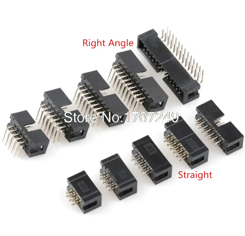 100 шт. DC3 6P 8P 10P 14P 16P 20P 26P 30P 34P 40P 50P 64P 2 54 мм Штекерный разъем ISP штекер с двойным