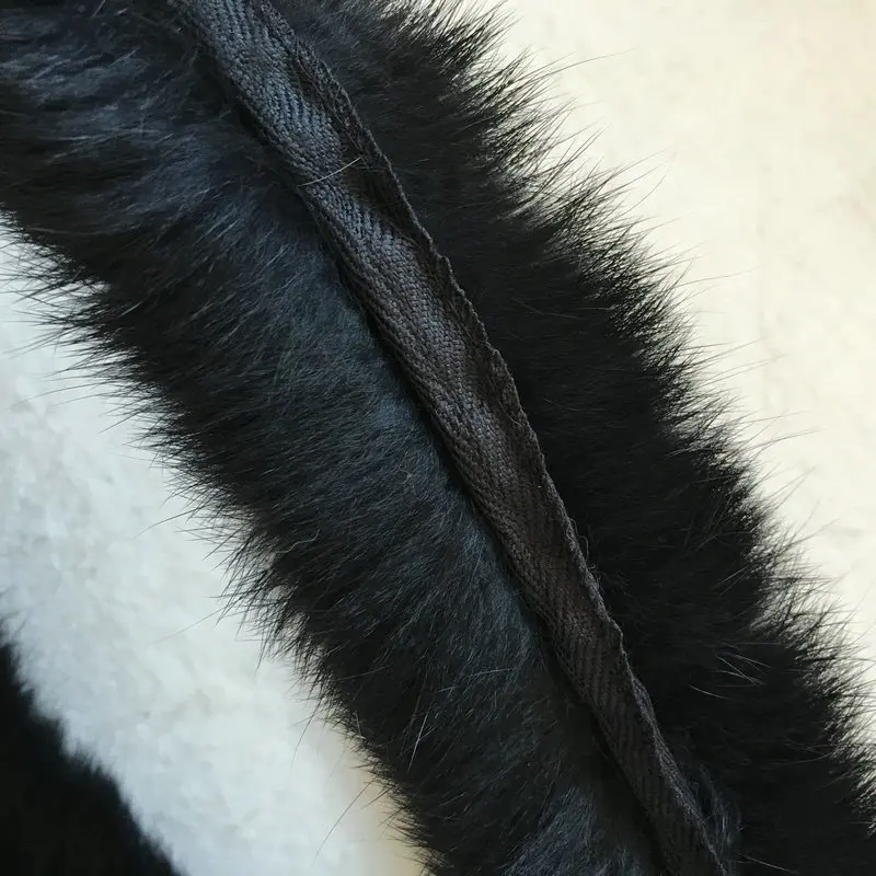 Free ship Artificial rabbit collar double trimming black 5.5cm wide | Дом и сад