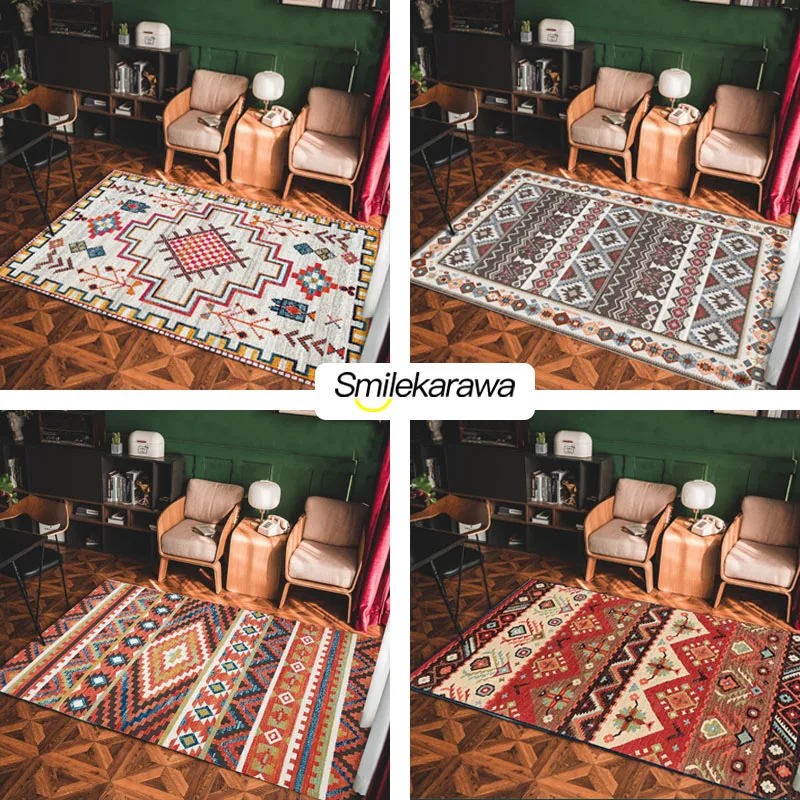 Коврики и коврики для гостиной столовой богемный тканый хлопковый льняной ковер