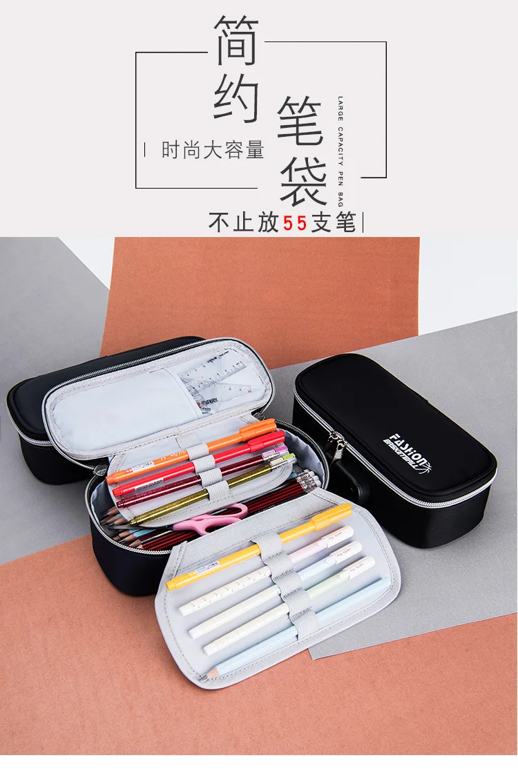 NARUTO Pencil Case Cartoon Cartoon Pen Holder Double Zipper Pencil Case Stationery Bag Universal School Season 2021 News