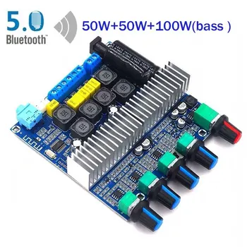 

Bluetooth 5.0 Power Amplifier Digital 2.1 Channel Audio Amplifier Board DC 12-24V Stereo Sound Amp Module 2*50W+100W