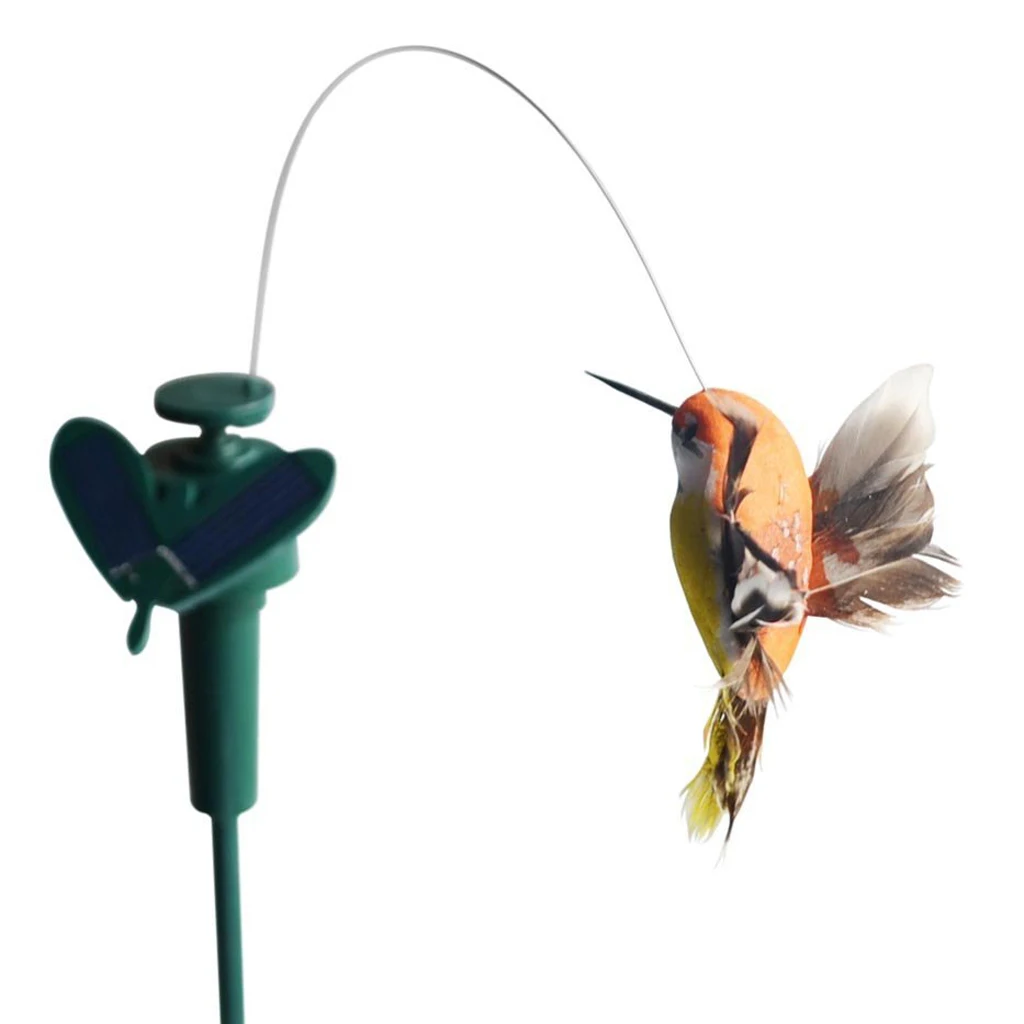 2x Solar Power Fluttering Bird Stake Lifelike Birds Patio Yard Garden Stakes Colorful Summer Decoration Solar / Battery Powered