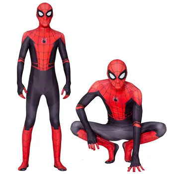 

2020 New Children's boys costume Spider-Man:far from home Peter Parker Cosplay Costume Zentai Spiderman pattern Body Bodysuits