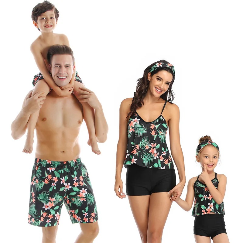 CYSINCOS одежда для мамы и дочки пляжная семейная одежда дочь мамы, с рисунком, купальник, отец и шорты для мальчиков Семейные комплекты пляжной одежды
