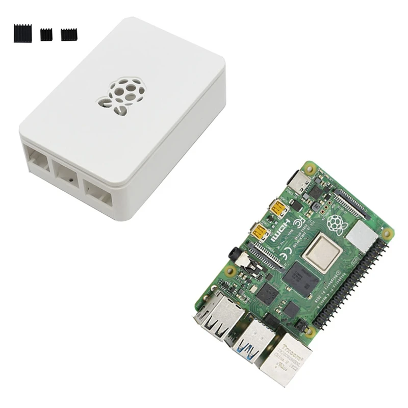 Для Raspberry Pi 4 Модель B 2G ram ABS чехол с черными радиаторами Поддержка 2,4/5,0 ГГц wifi Bluetooth 5,0 для RPI 4 DIY Kit