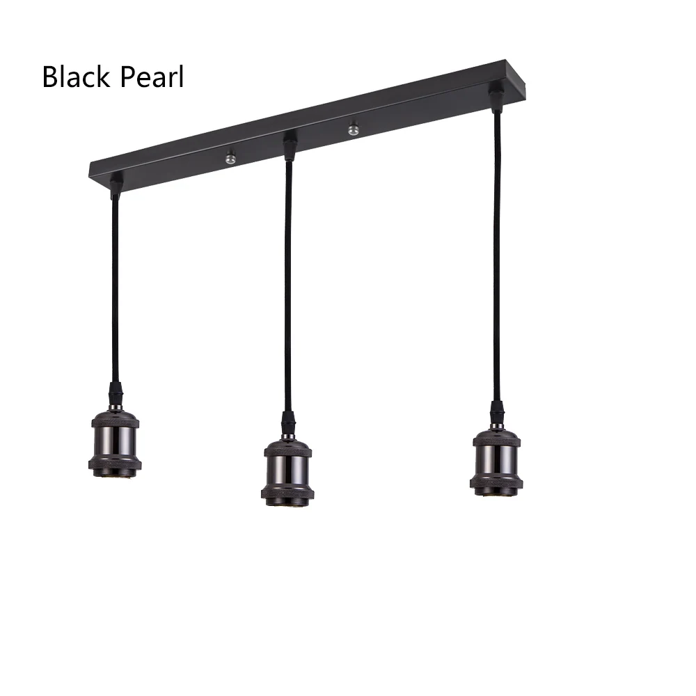 Винтажный подвесной светильник в скандинавском стиле, 3 головки, ретро промышленный ресторан, лофт, подвесной светильник в помещении, гостиная, ресторан, лампа - Цвет корпуса: Black Long