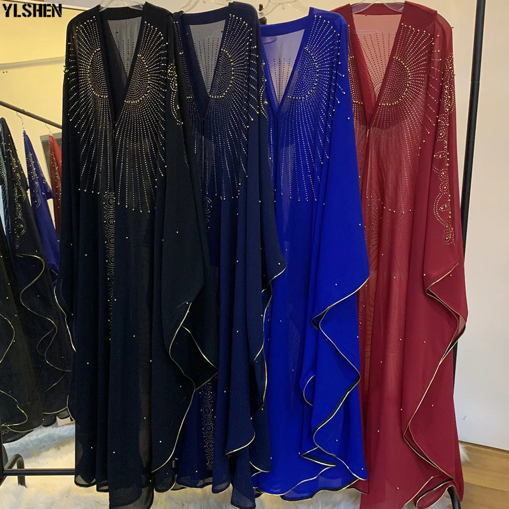 African Dresses for Women Clothes Muslim Dress Plus Size Dashiki Diamond African Dress Hijab Abayas Dubai Robe Africa Clothing 01