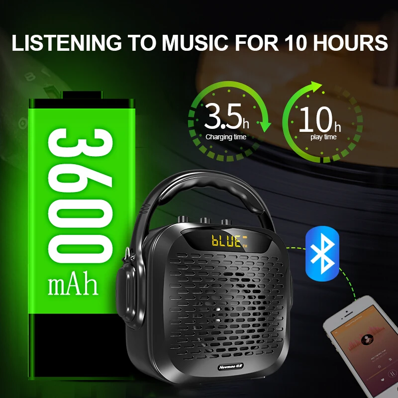 Newmine Q18 3600 мАч портативный динамик беспроводной Bluetooth большой мощности дистанционного управления квадратные вечерние TF FM танец открытый сабвуфер