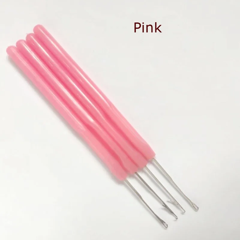 5 PCS Plastic Handle Hook Needle Loop Pulling Needle Hair Extension Tools for Micro Ring Hair Extension