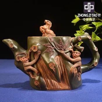 

In Purple Yixing The Qing Dynasty The Cultural Revolution Kettle Old Dark-red Enameled Pottery Teapot Taiwan Backflow Imitate