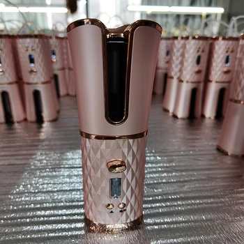 

Automatic Cordless Hair Curler Curling Iron with Rechargeable Function and LCD Display Adjustable Temperature Fast Heat Up