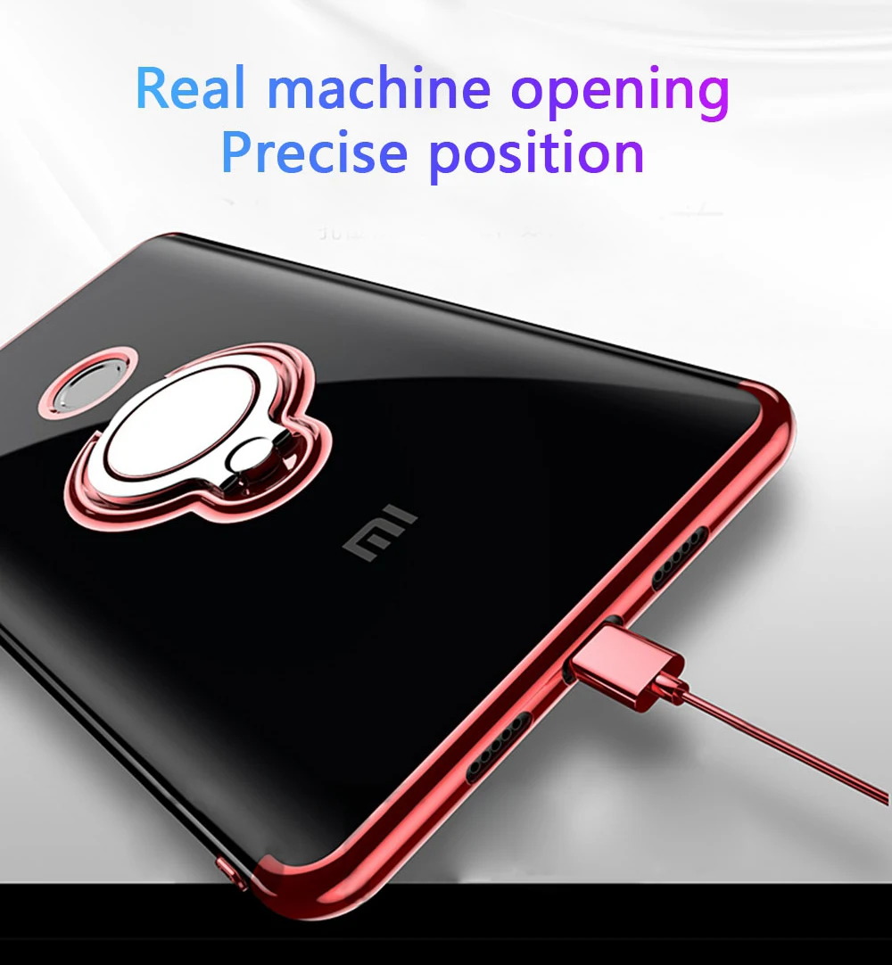 Автомобильный магнитный держатель чехол для телефона для Xiaomi Mi 8 Lite 8 SE Pro Max 3 покрытие прозрачные чехлы чехол с держателем-кольцом для пальца чехол
