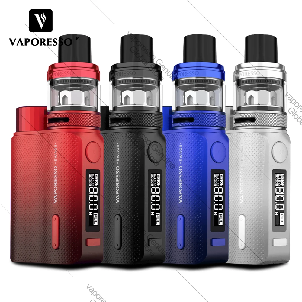 Оригинальный Vaporesso Swag 2 80 Вт TC Kit Box Mod с NRG ПЭ бак 3 5 мл GT4 сетчатая катушка комплект
