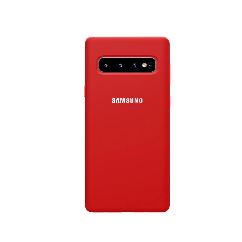 Чехол для samsung S10 в оригинальном стиле, чехол для samsung Galaxy S10 S10+ S10e S10 Plus, силиконовый чехол с закрытым дном, мягкий чехол для samsung S10 - Цвет: Red