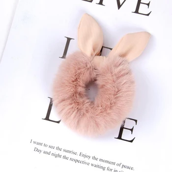 

1PC Winter Plush Rabbit Ears Scrunchie Women Girls Elastic Hair Rubber Band Accessories Tie Hair Ring Rope Holder Headdress