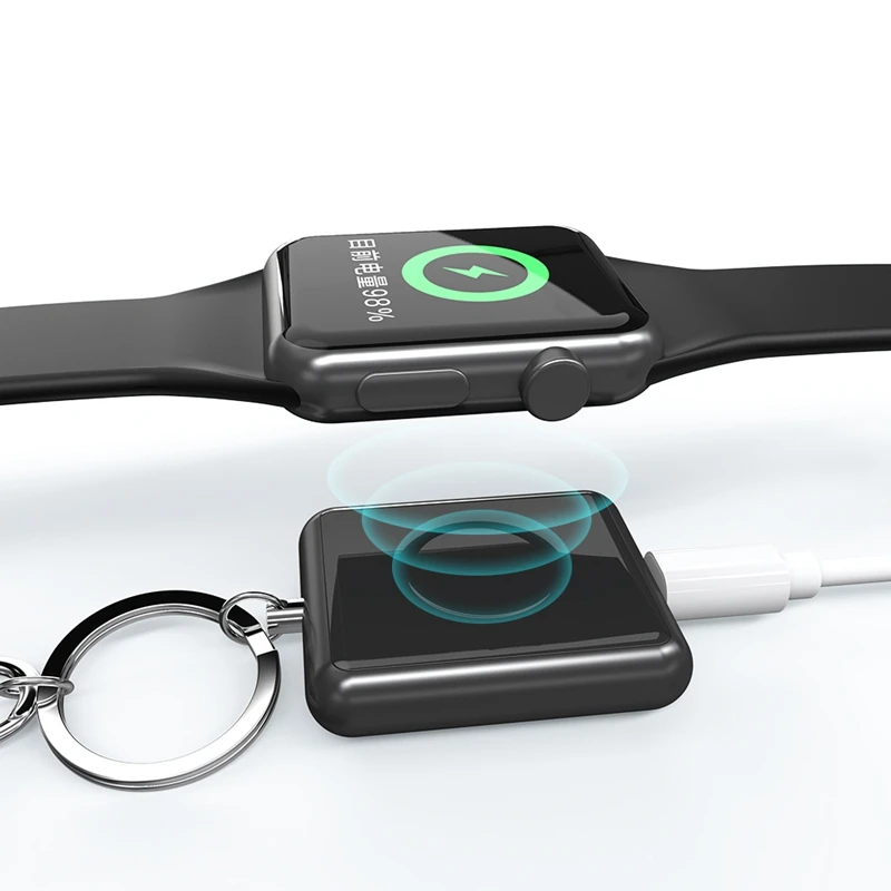 Магнитный Беспроводной Зарядное устройство для Apple Watch Series 4, версия 1, 2, 3, ремешок Зарядное устройство с кольцом для ключей для путешествий на открытом воздухе