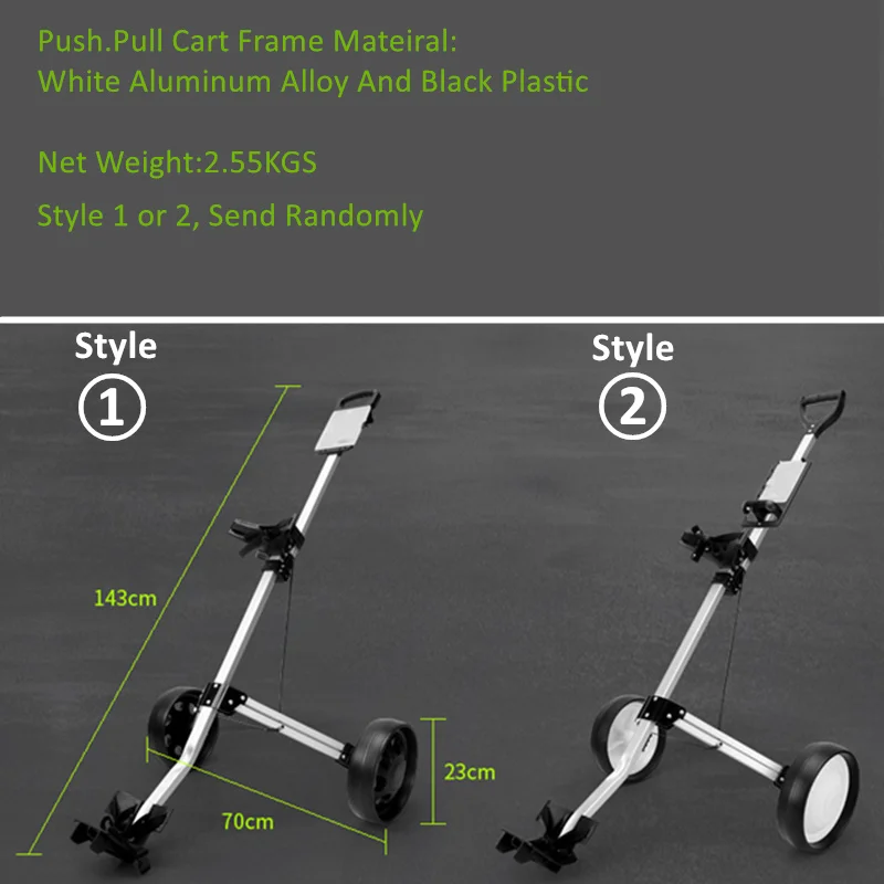 JayCreer-Portable Folding Golf Pull Cart, 2 Wheels
