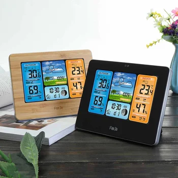 

Wireless Weather Station LED Color Thermometer Hygrometer Clock Barometer Sensor Forecast Temperature Wall Desk Alarm Clock