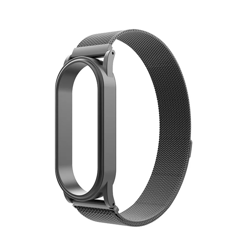 BK Ouhaobin mi lanese магнитный ремешок из нержавеющей стали для mi Band 4 сменный Браслет для Xiaomi mi band 4 pulseira 906#2 - Цвет: BK