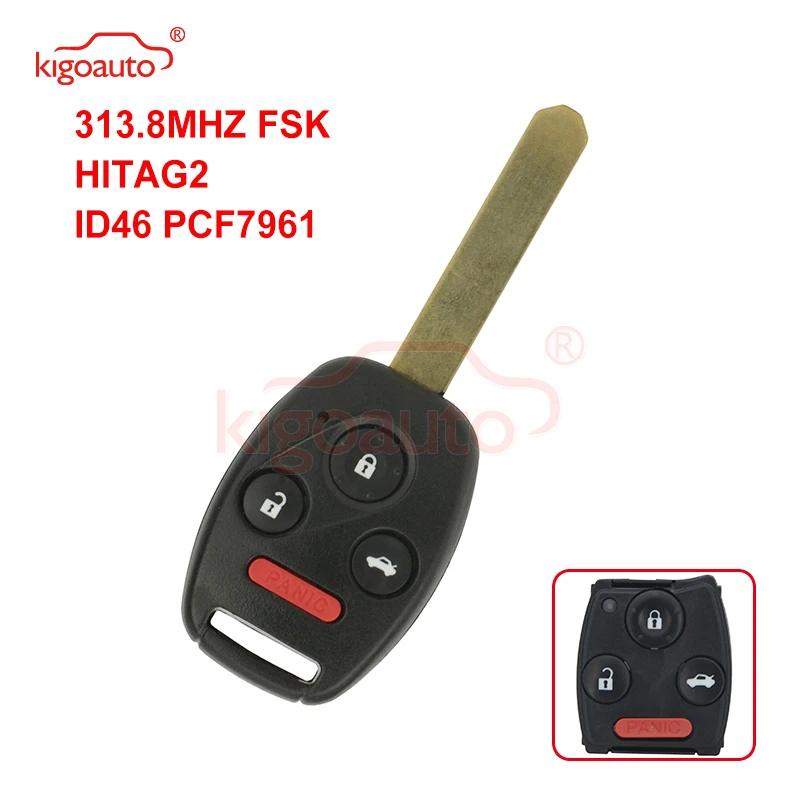 Kigoauto Smart Car Key 313.8MHZ FSK HITAG-2 ID46 PCF7961 FCC MLBHLIK-1T Remote Control Honda Accord Coupe Fit 2009 2010 2011