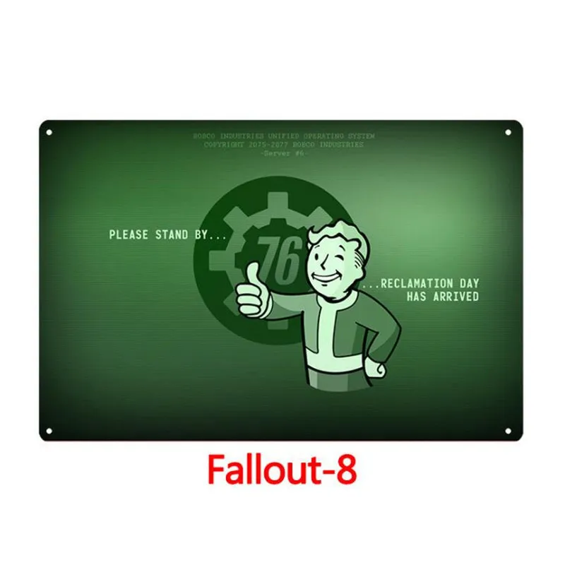 Ретро металлический оловянный плакат с подписью fallout 3 4 Игра металлический знак паб домашняя доска металлический винтажный домашний Декор настенный Декор Бар Украшение