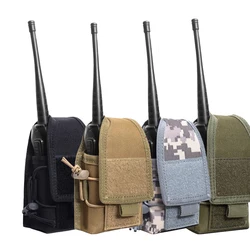 Tático molle rádio bolsa walkie talkie titular saco de armazenamento interfone exército tiro caça mag bolsas edc bolso titular