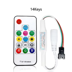 WS2812B WS2811 Led Pixels Strip Light Controllers USB/DC Mini 3Keys RF 14/17/21Keys Led Tape Remote Controller DC5-24V