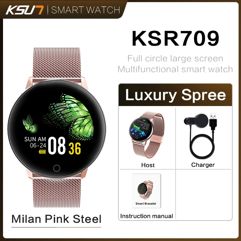 KSR709 Смарт-часы IP67 водонепроницаемый спортивный режим фитнес-трекер Bluetooth 4,0 умный браслет для мужчин и женщин браслет для измерения артериального давления - Цвет: KSR709-SP