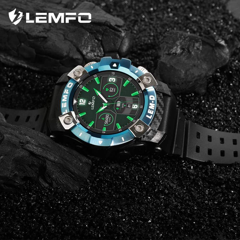Смарт часы мужские LEMFO LEMD 2020 TWS Bluetooth наушники 2 в 1 360*360 HD дисплей аккумулятор 350 мАч