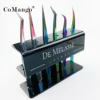 CoMango Acrylic Eyelash Tweezers Display Holder Custom Private Logo Rack 6 Holes Black Acrylic Eye-lash Extension Tools 2