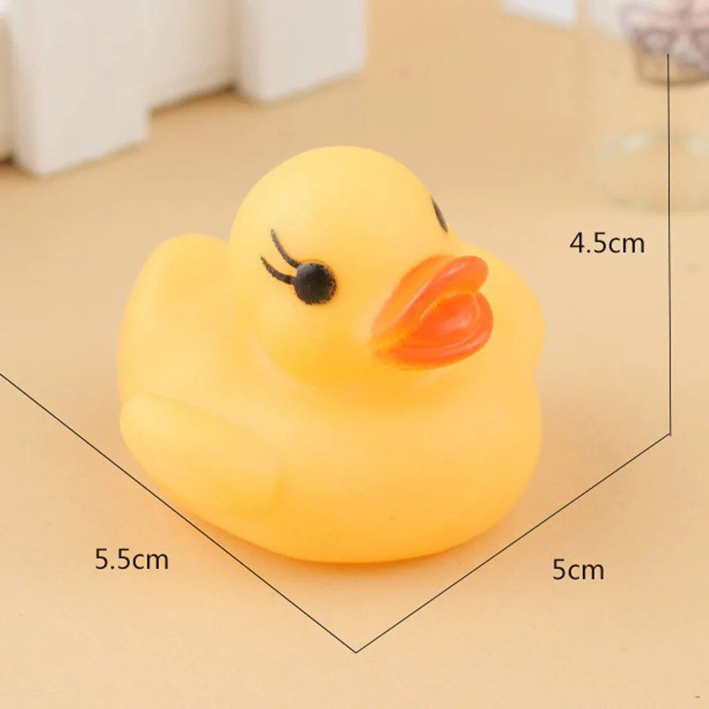 Glowing Yellow Rubber Duck 2Pcs LED Light Up Ducks Bath Toy Squeaky Water Play Floating Bath 4