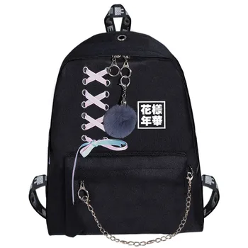

Bangtan Boys Backpack RM JUNG KOOK JIMIN Backpack School Bags V Travel Bags Laptop Chain Backpack