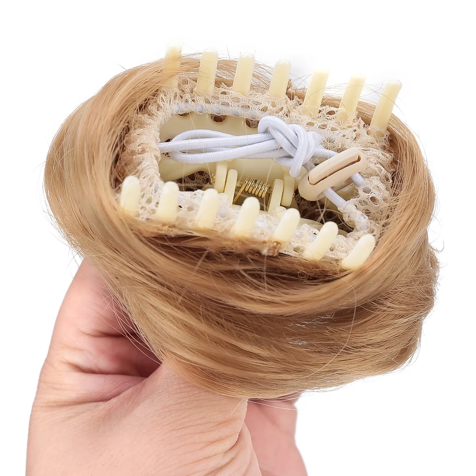 

Allaosify Women Curly Chignon Hair Clip In Hairpiece Extensions Bun for Brides 10Colors Synthetic High Temperature Fiber Chignon