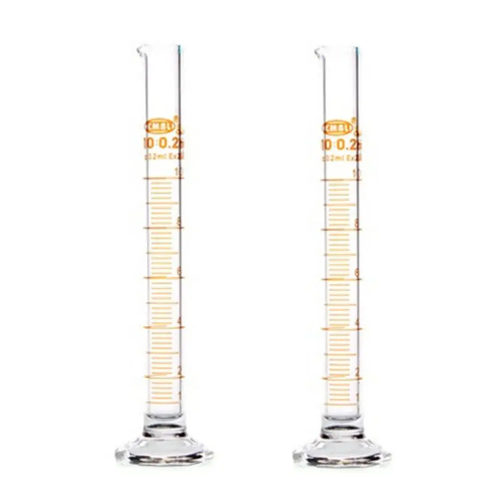 10ml Glass Measuring Cylinder Graduated Spout Mouth Laboratory Glassware