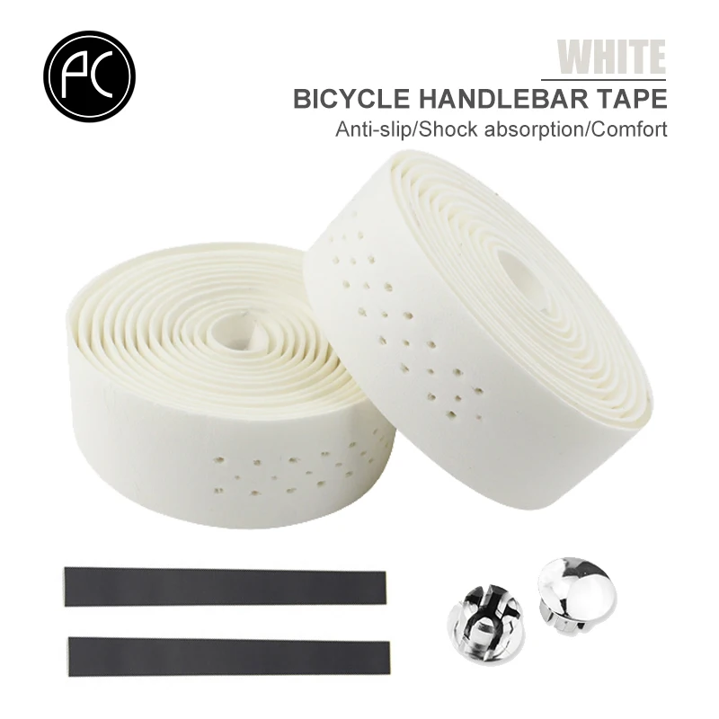 KINGOU cintas de barra, cinta para manubrio de bicicleta de carretera, en  piel de poliuretano, de fibra de carbono, 2 unidades por juego