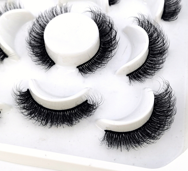 5 pairs 3D mink false eyelashes natural makeup eyelash extension long cross volume soft fake eye lashes winged faux cils